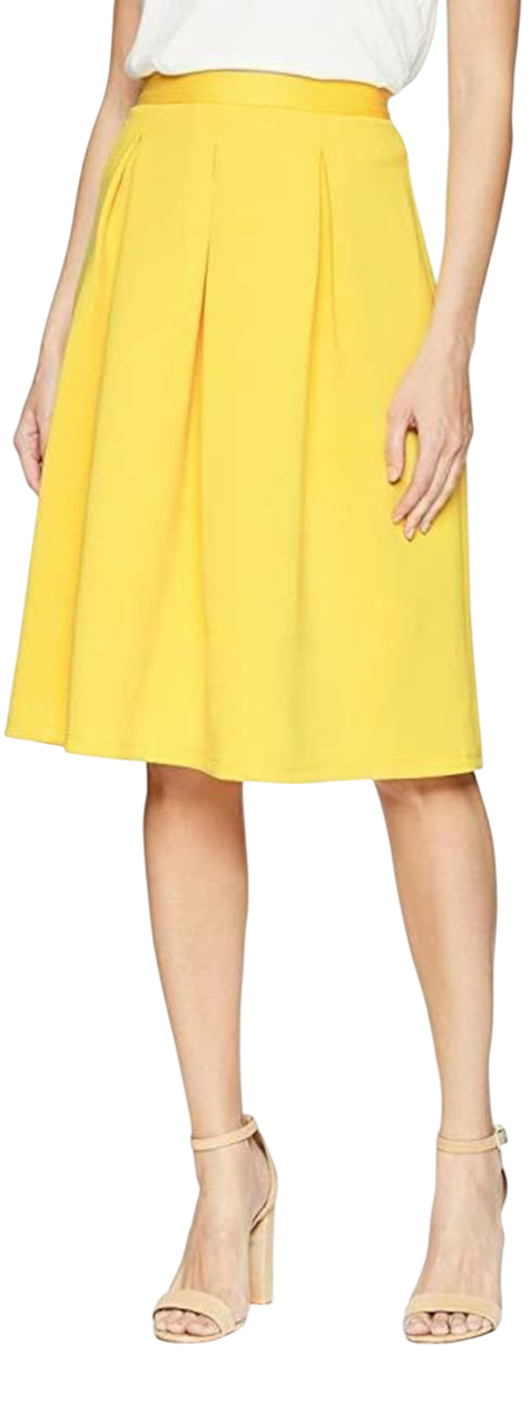 Chelsea and Theodore Women's Inverted Pleat Scuba Skirt