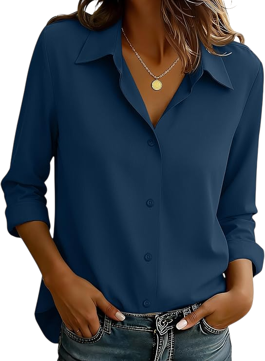 Non-Iron Wrinkle Free Button Down Shirts for Women